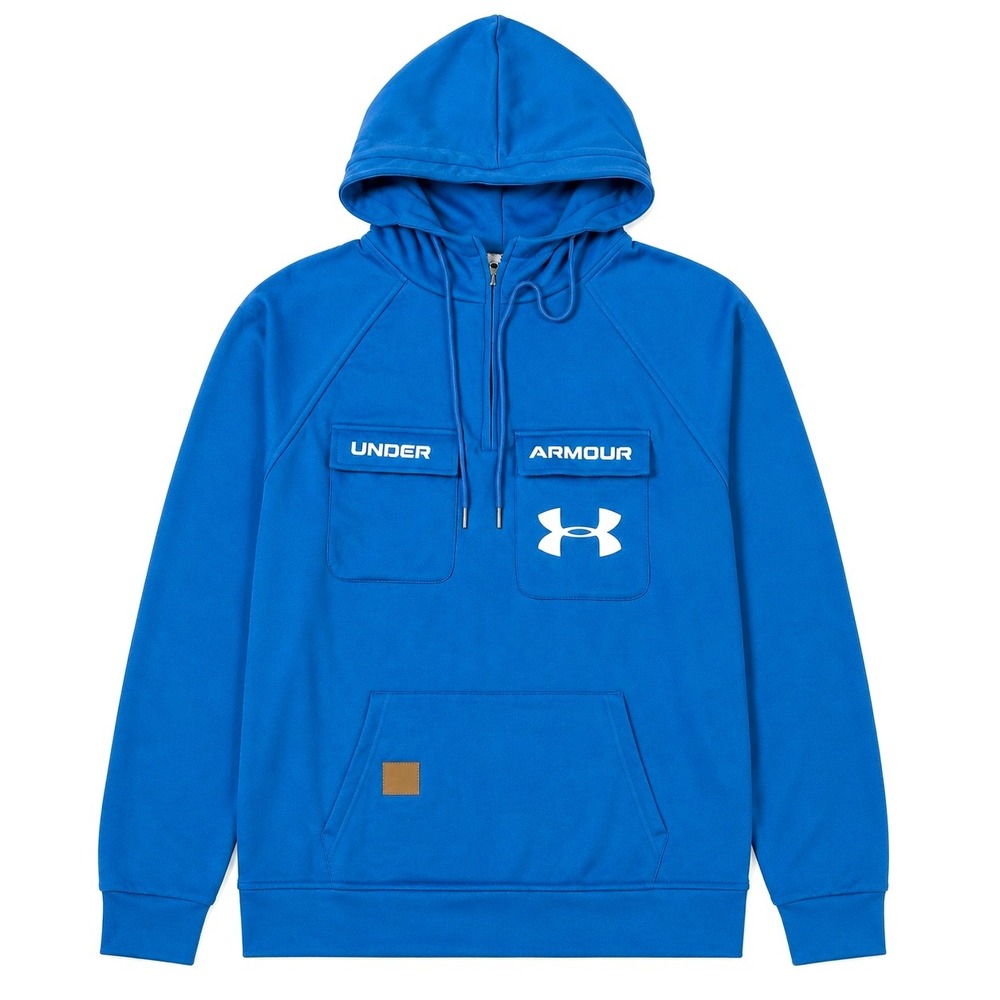 Under Armour Mens Utility Quarter Zip Hoodie XL Blue‎ Technical Prep Gorpcore